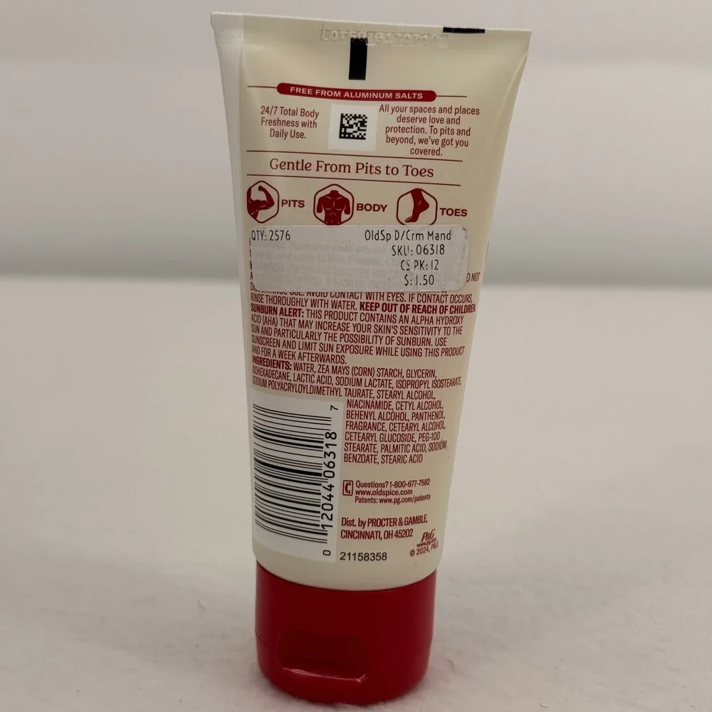 Old Spice Total Body Deodorant Cream Mandarin Sandalwood Aluminum Free 3.0 oz